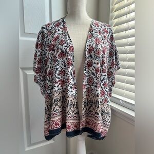 Floral Open-Front Kimono Cardigan